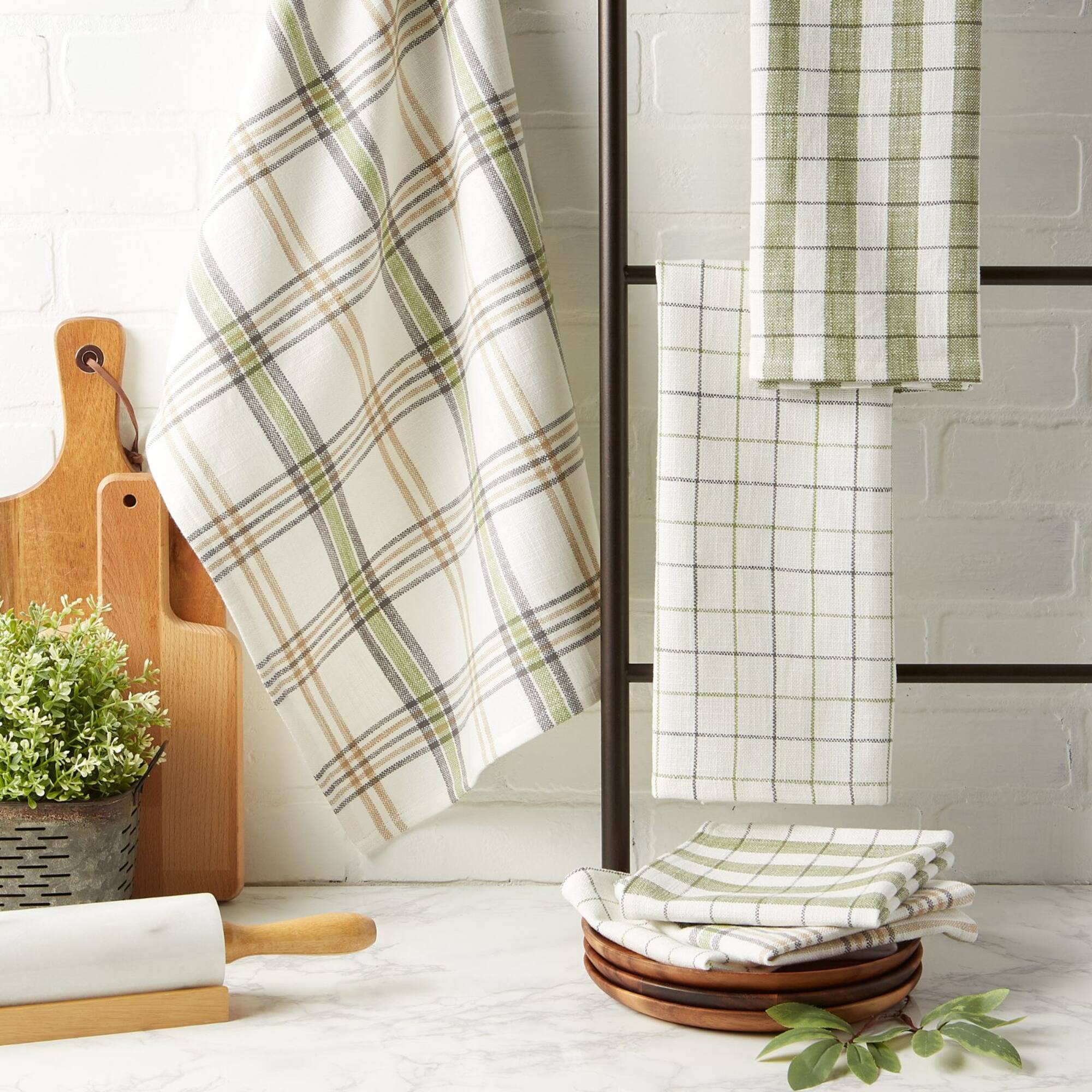 DII® Fresh Herbs Kitchen Textiles Dishtowels & Dishcloths Green House Set